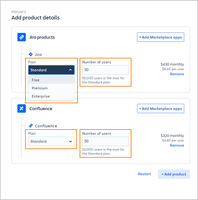 AgileOps - Chọn phiên bản, số lượng nười dùng