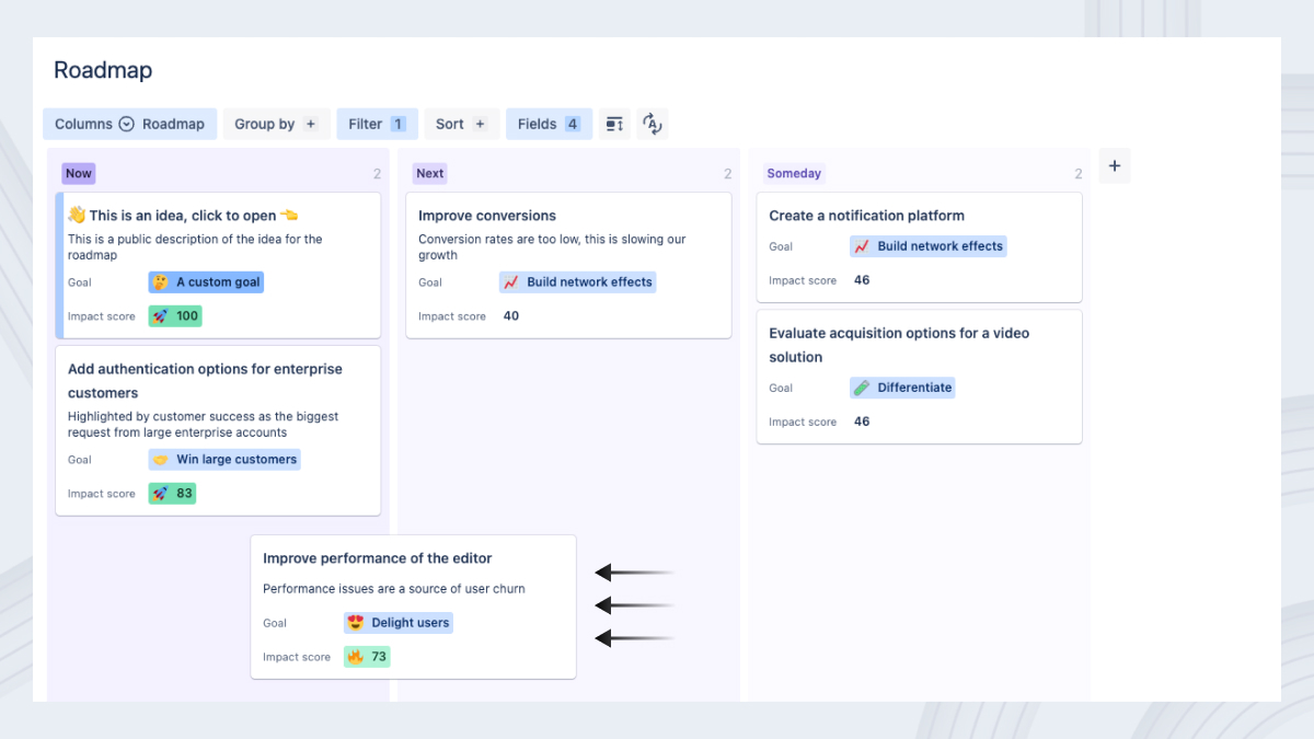 AgileOps - Thiết kế bảng theo dõi tiến độ thực thi các ý tưởng - Jira Product Discovery