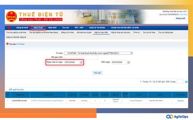 AgileOps - Chi tiết các bước khai Thuế Nhà Thầu nước ngoài
