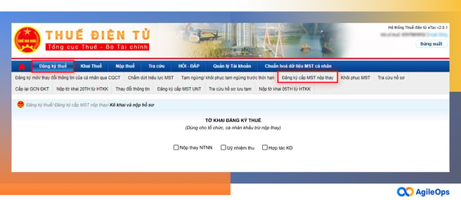 AgileOps - Hướng dẫn đăng ký mã số Thuế Nhà Thầu trực tuyến