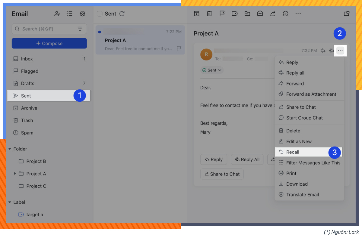 AgileOps - Lark Mail - Thu hồi email