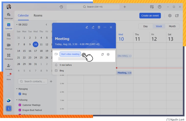 AgileOps- Lark Meetings - Bắt đầu cuộc họp đã lên lịch