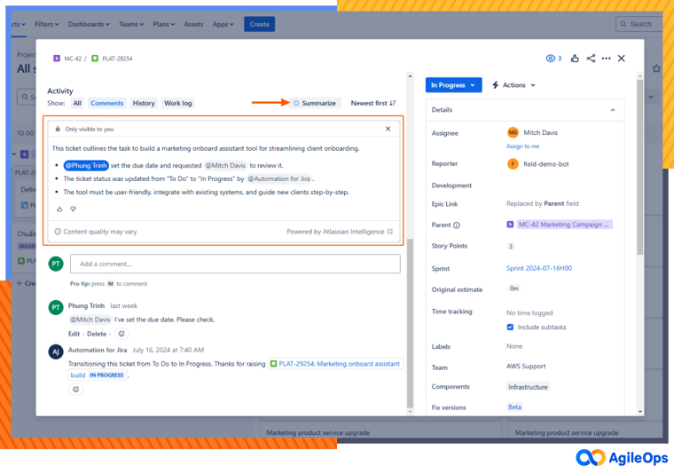 AgileOps - Tóm tắt issue