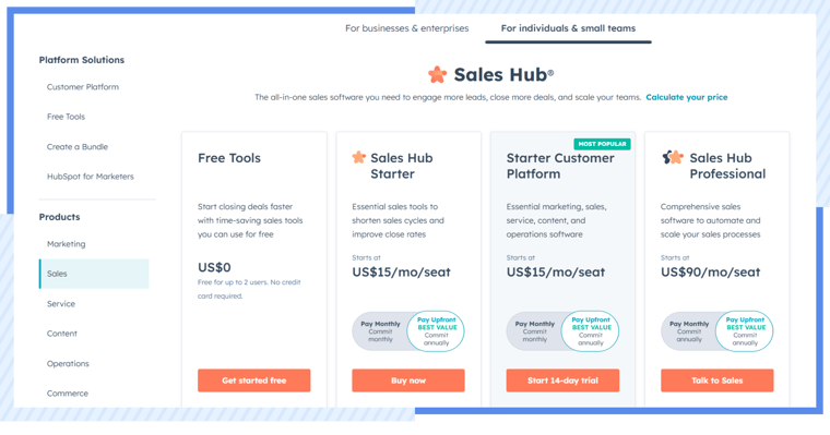 AgileOps - Bảng giá HubSpot