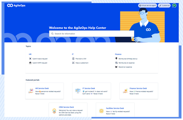 AgileOps - Help Center view