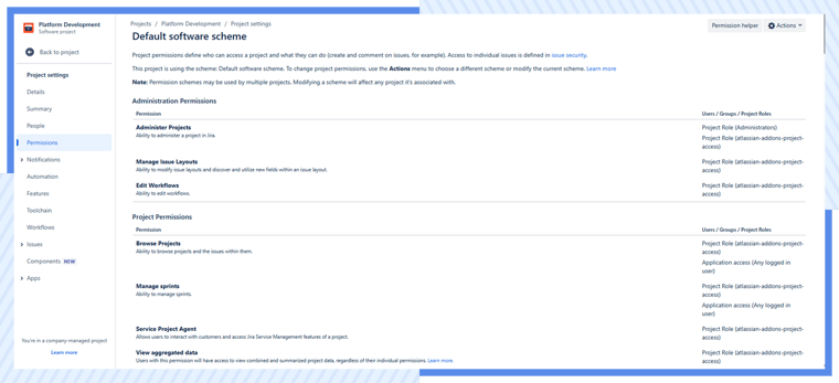 AgileOps - Set permissions