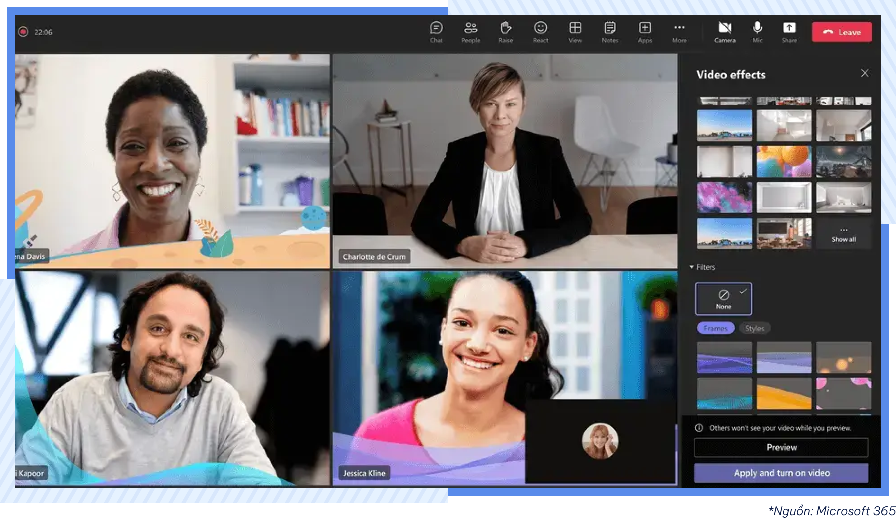 AgileOps - Bộ lọc hình ảnh Microsoft Teams