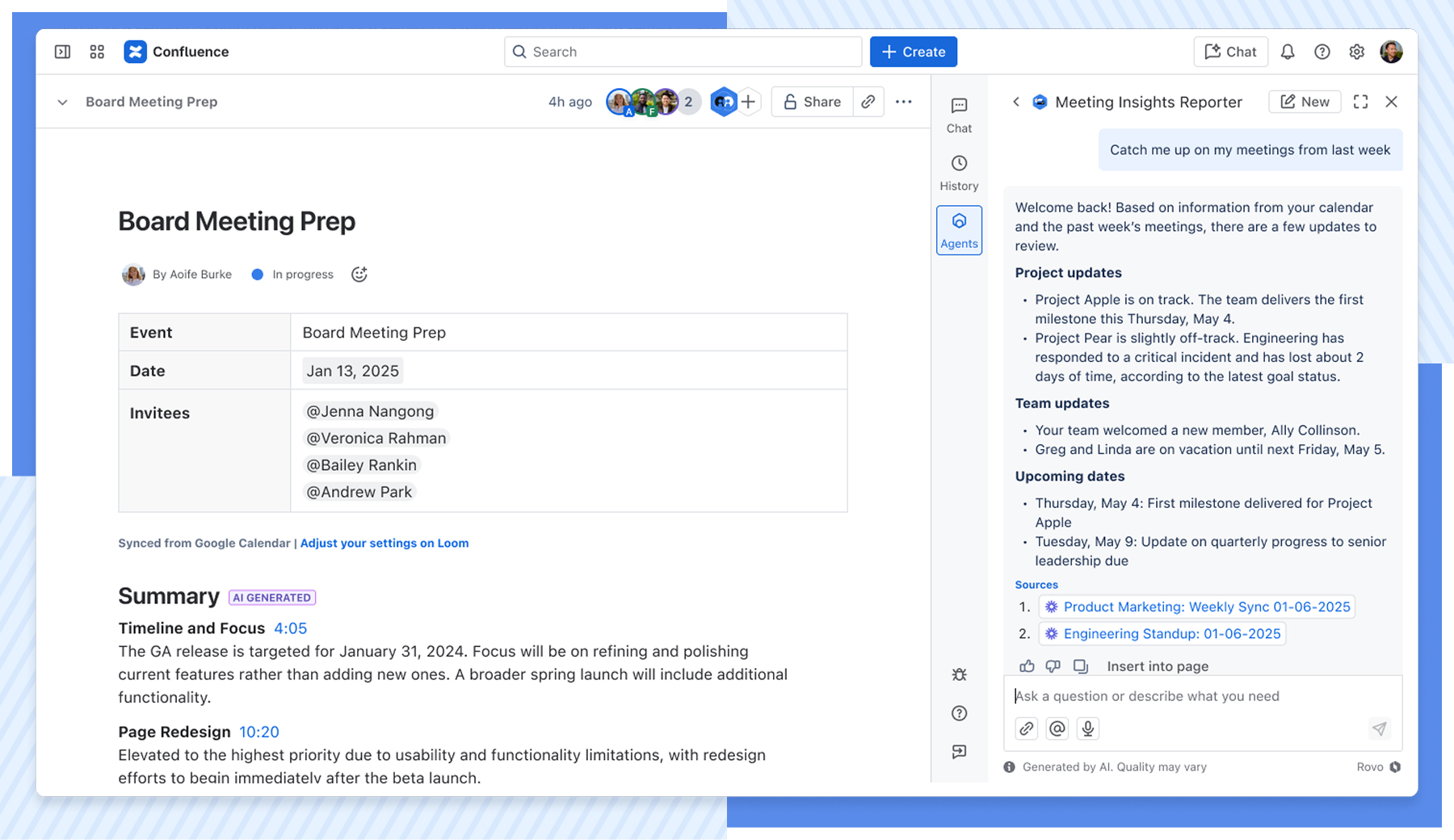 AgileOps - Rovo Meeting Insights Reporter