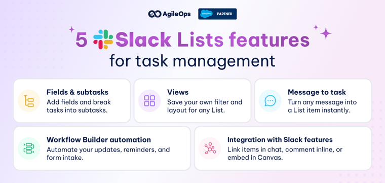 AgileOps - 5 tính năng nổi bật của Slack List
