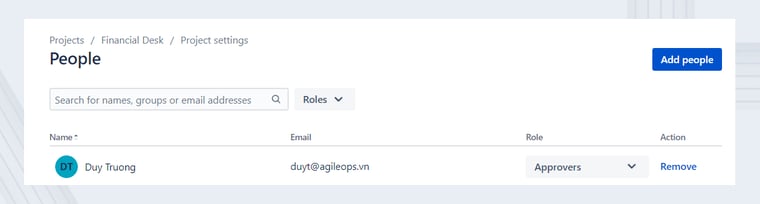 AgileOps - Add users to the Approvers project role
