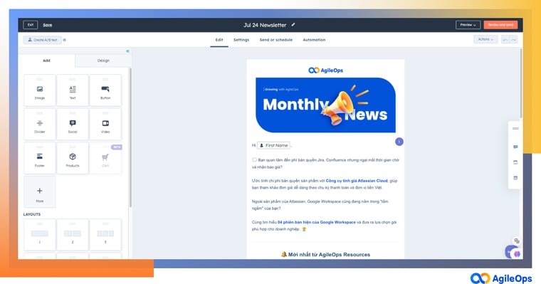AgileOps - Email automation - Tạo và tự động hoá các chiến dịch email