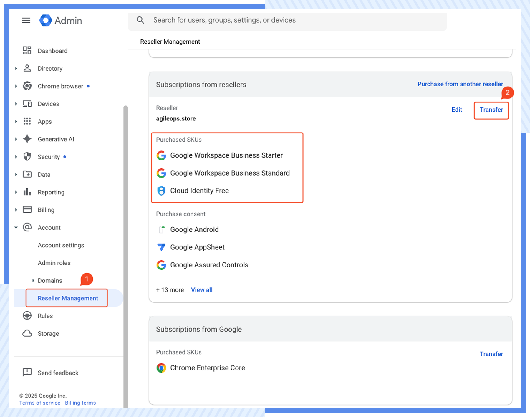 AgileOps - Truy cập vào Google Admin Console