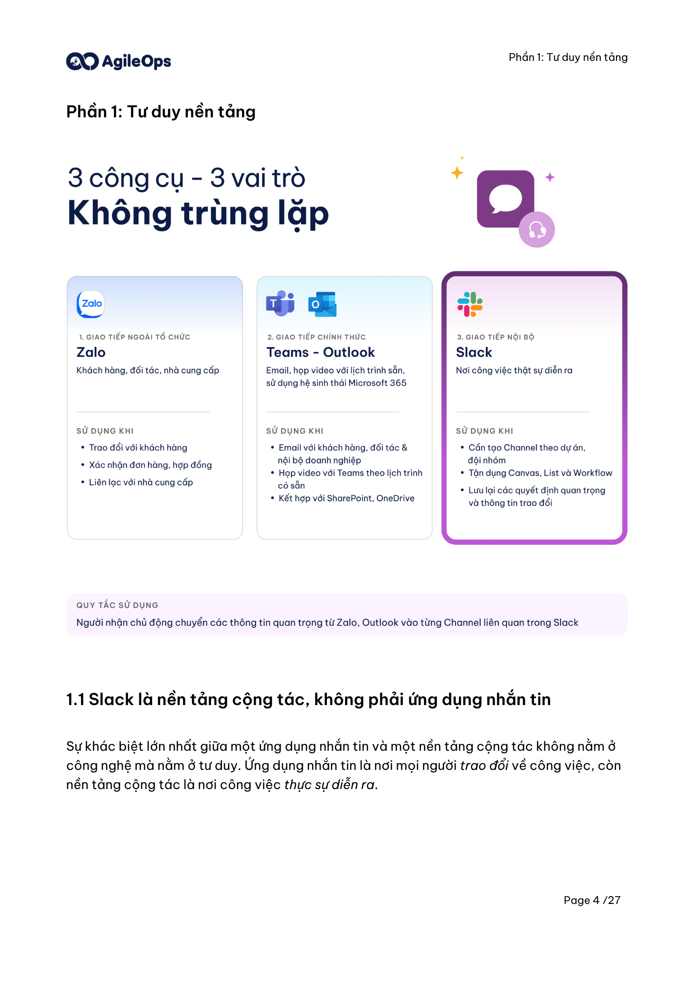 AgileOps - Hướng dẫn sử dụng Slack hiệu quả