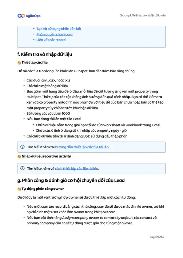 AgileOps - Hướng dẫn sử dụng HubSpot Sales Professional