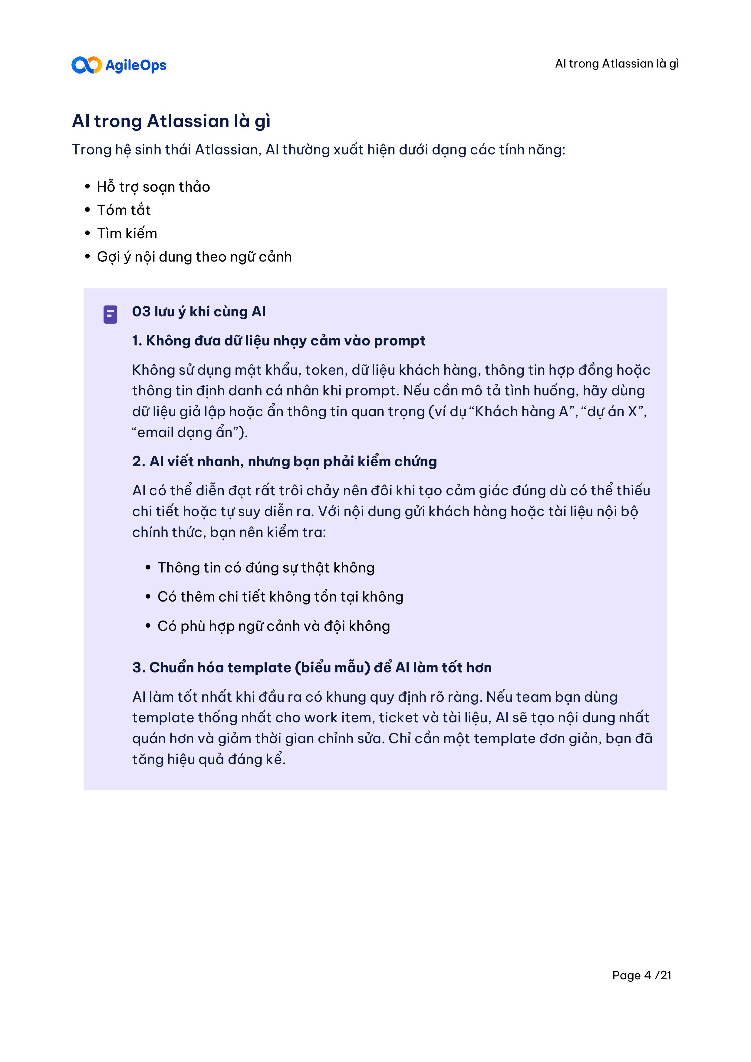 AgileOps - HDSD Atlassian AI