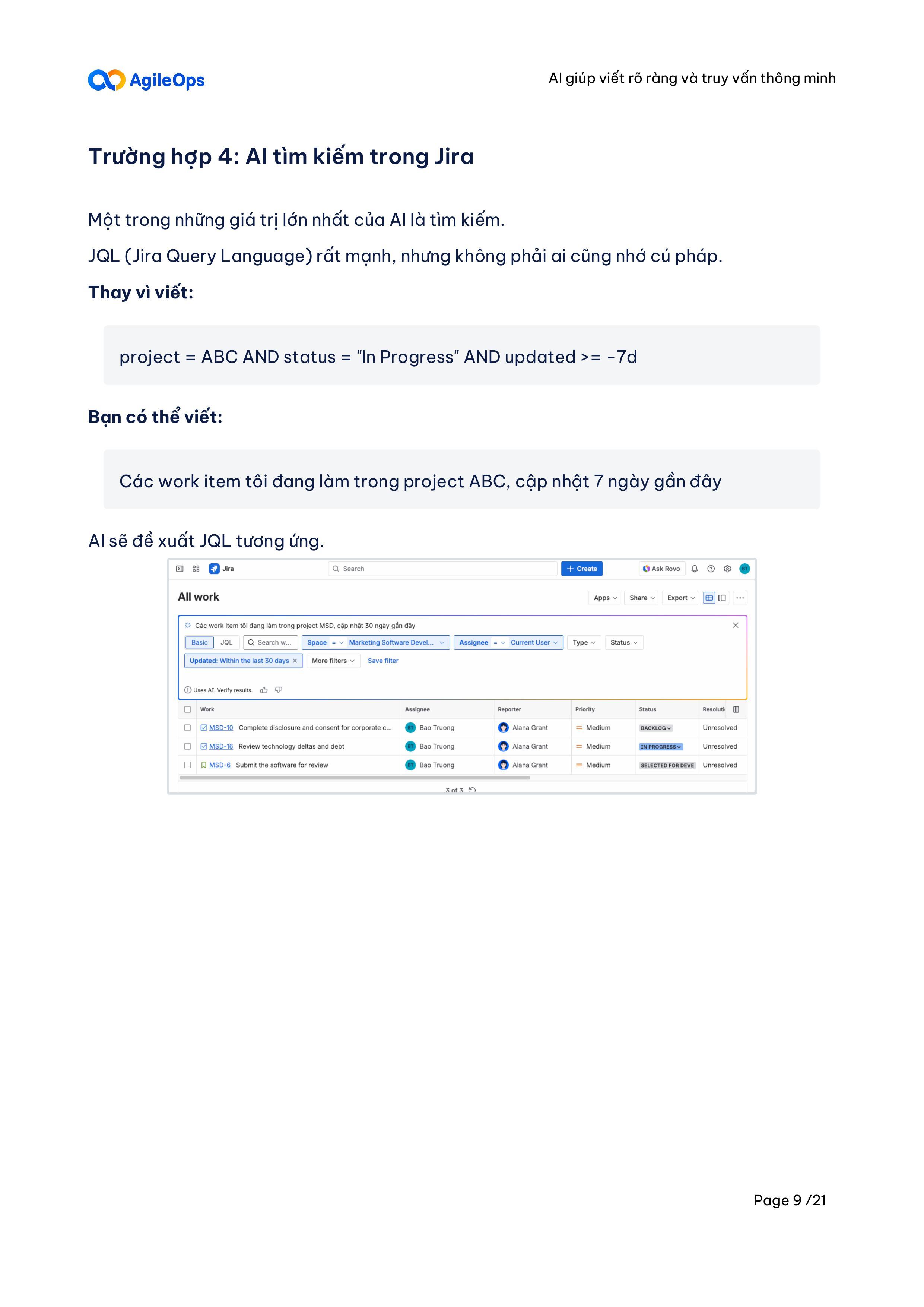 AgileOps - HDSD Atlassian AI