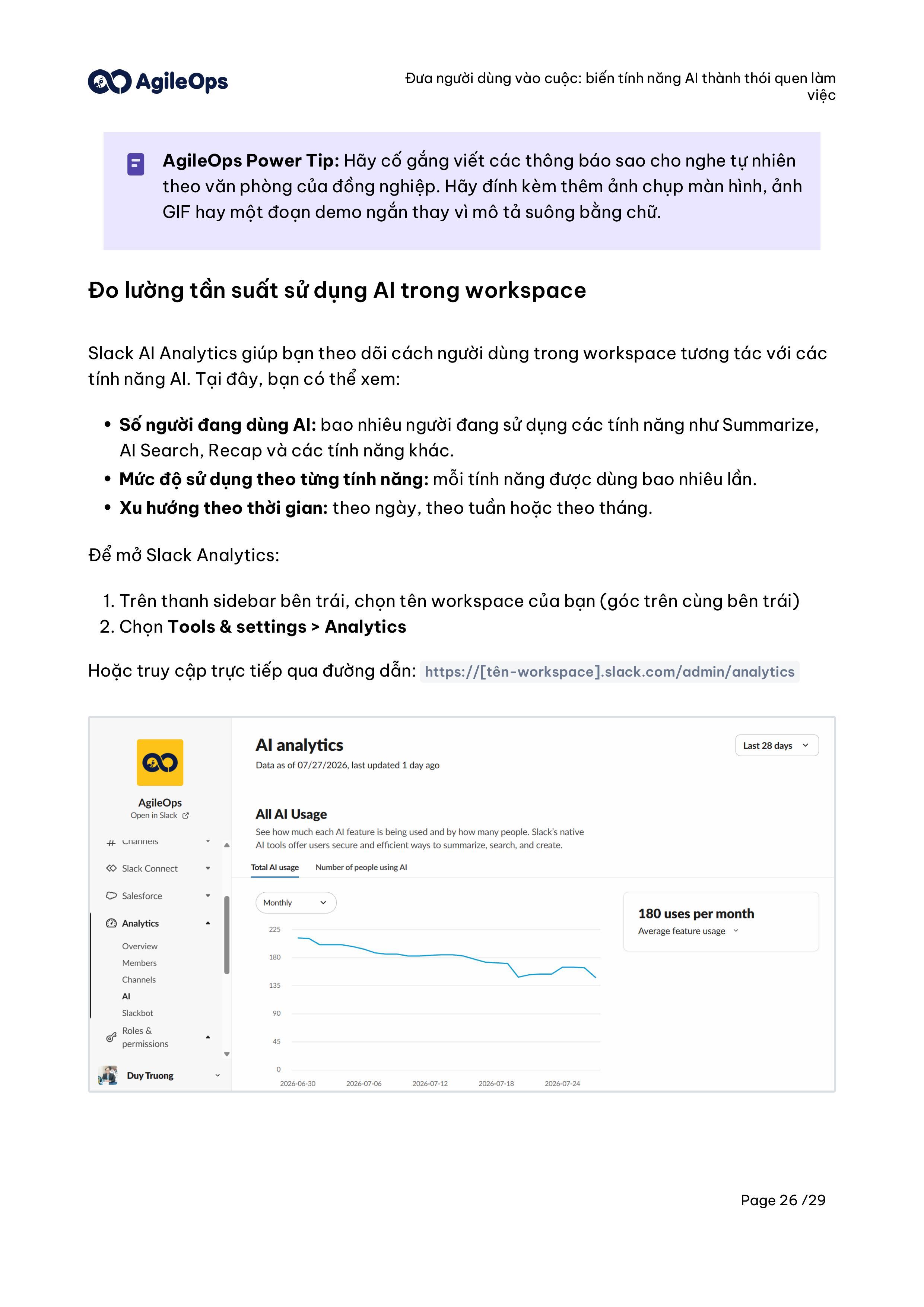 AgileOps - Hướng dẫn triển khai AI trong Slack